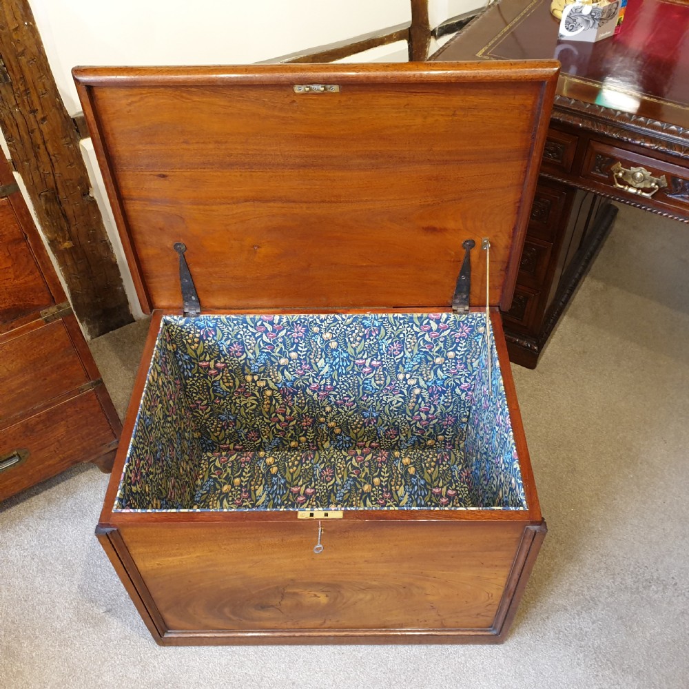 Victorian Mahogany Chest (lined in a William Morris fabric) View III