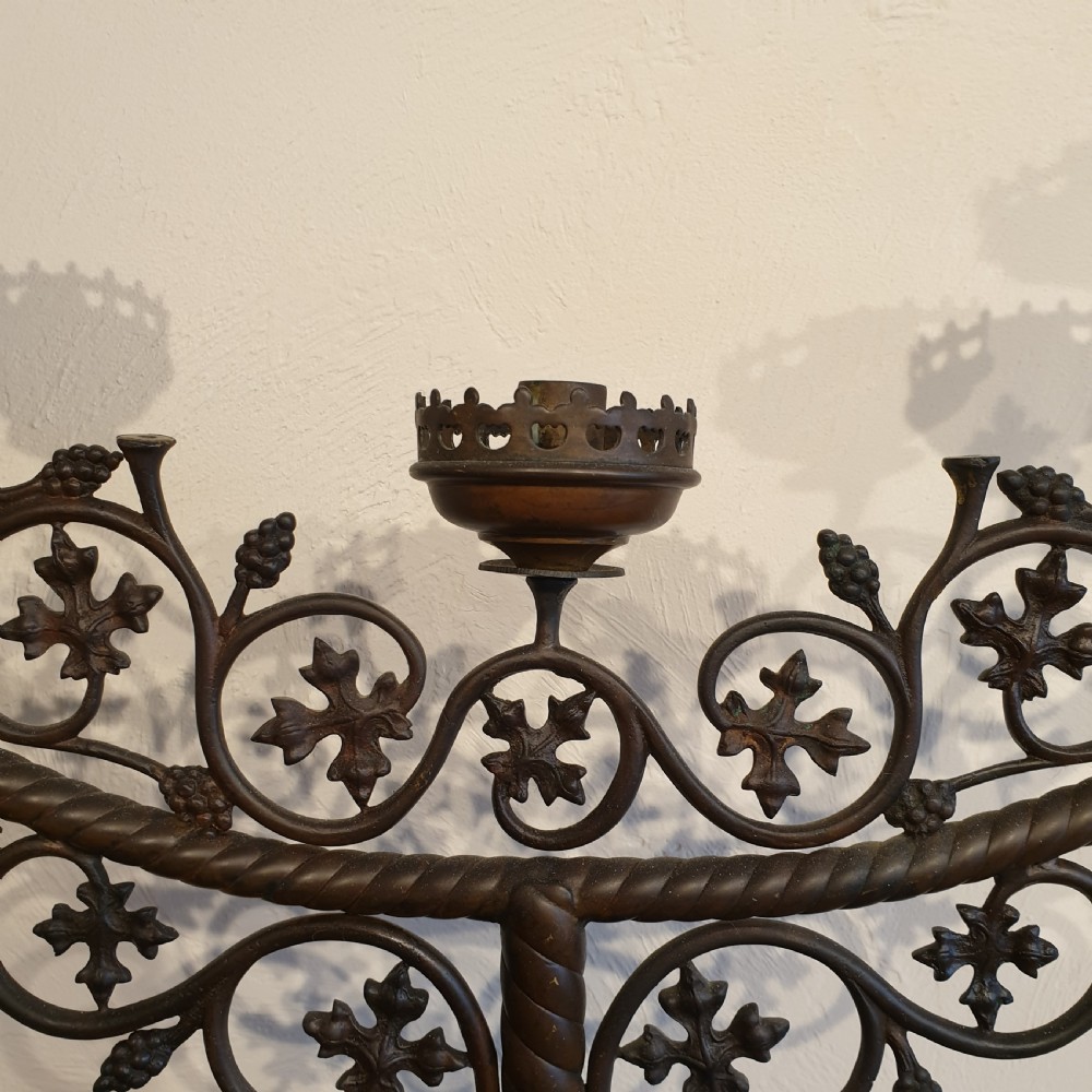A fragment of a brass seven-branch candlestick - a poignant WW1 relic from 'Ecole de Bienfaisance'  View IV