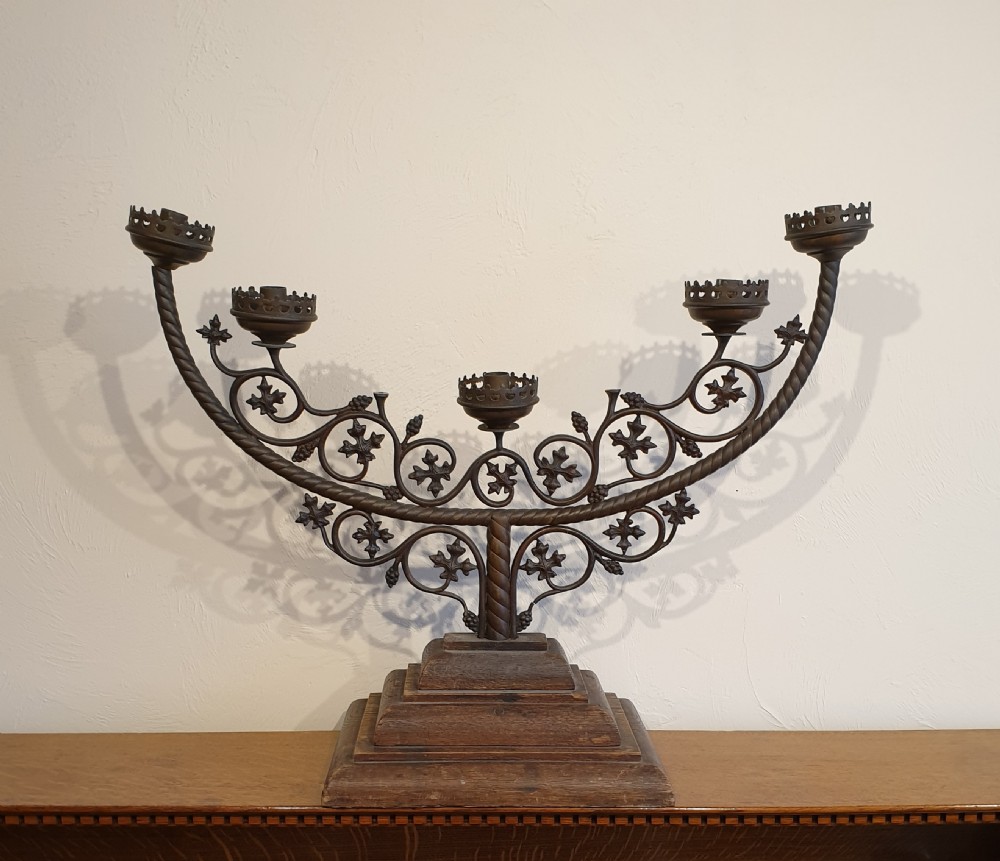 A fragment of a brass seven-branch candlestick - a poignant WW1 relic from 'Ecole de Bienfaisance'  View VI