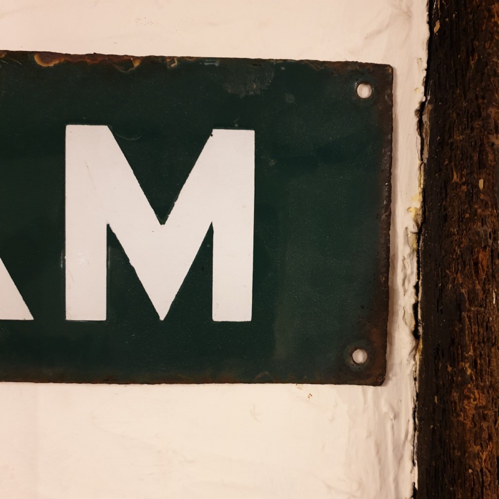 Enamel target station sign for 'Horsham' - formerly  part of the London Brighton & South Coast Railway  View V