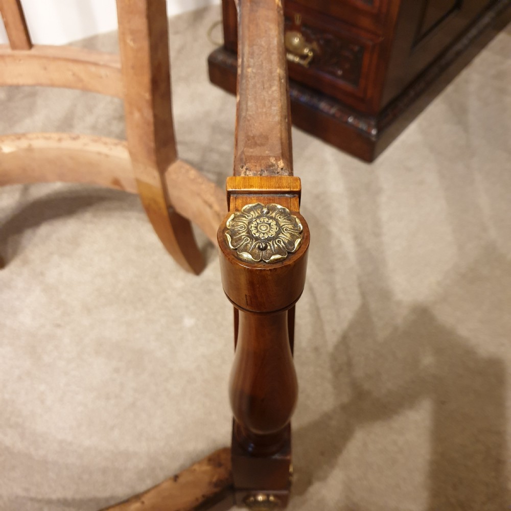 An inlaid satinwood armchair frame with ormolu mounts - awaiting upholstery View V