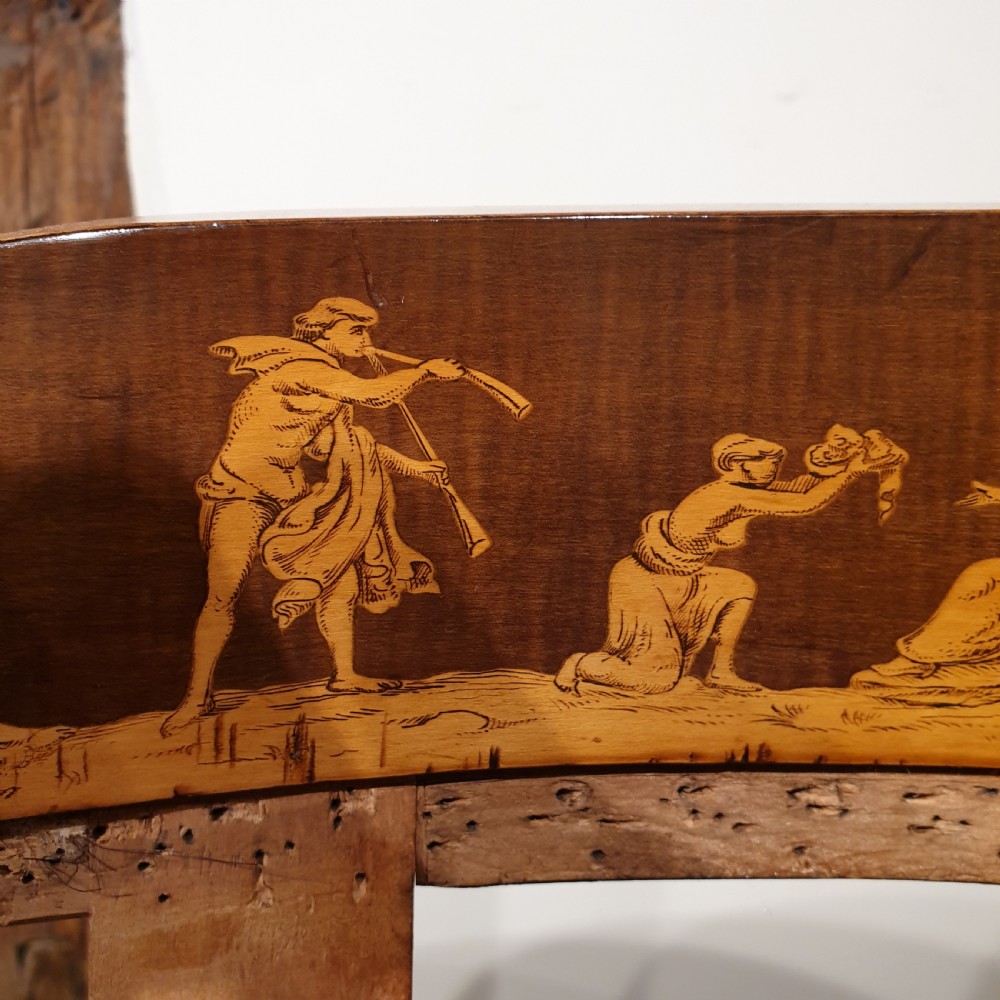 An inlaid satinwood armchair frame with ormolu mounts - awaiting upholstery View VI