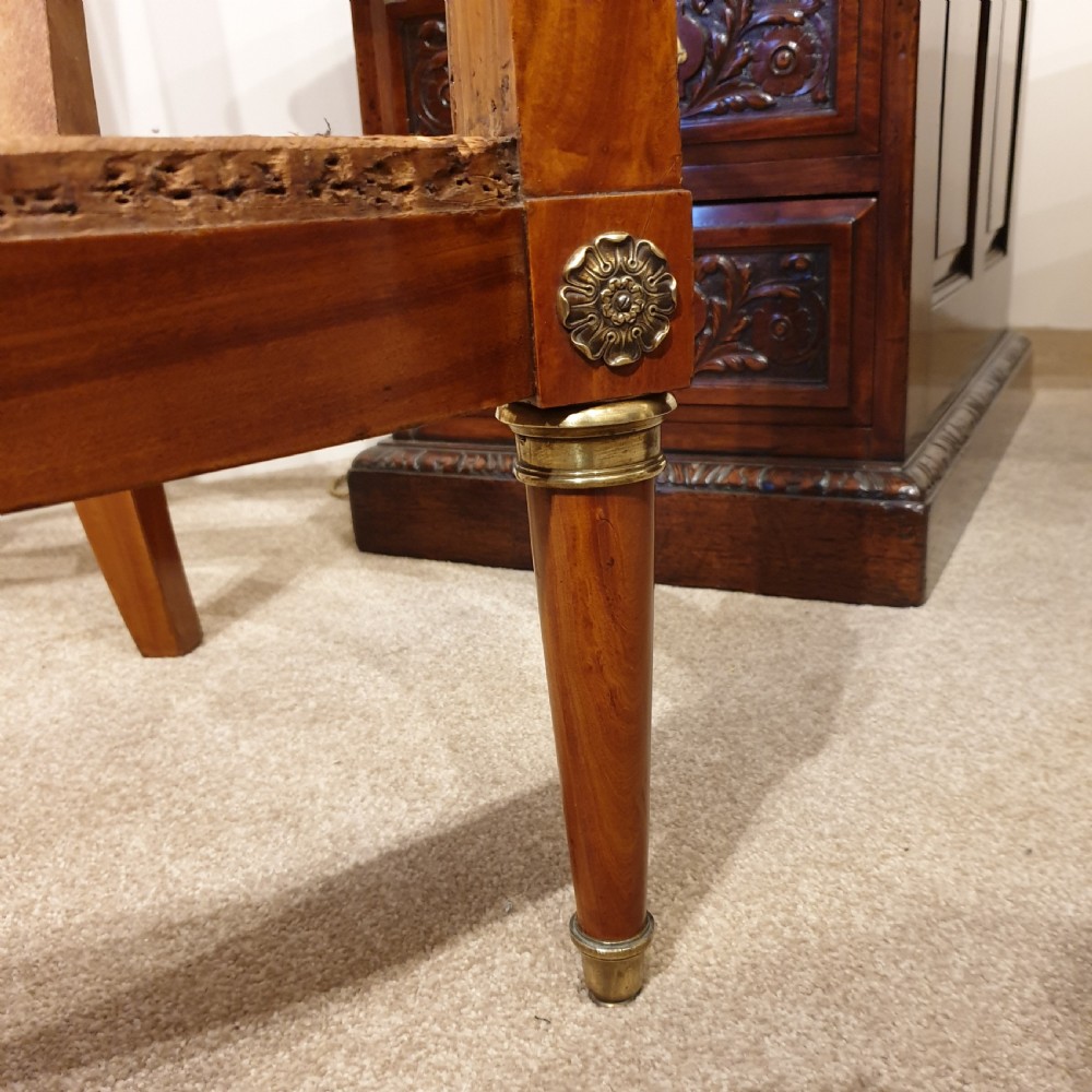 An inlaid satinwood armchair frame with ormolu mounts - awaiting upholstery View VII