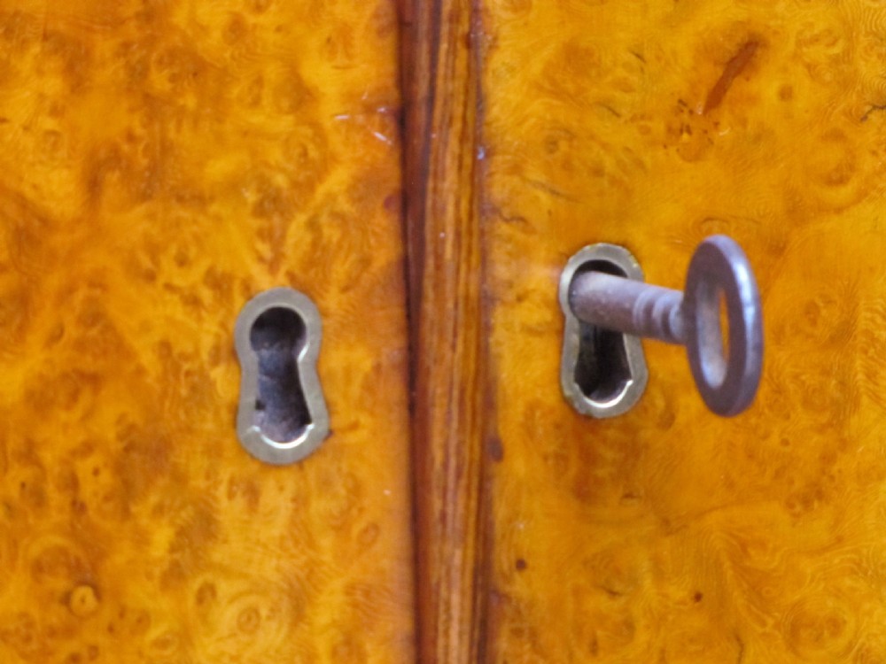 Mid-19th century amboyna & rosewood glazed bookcase. View II