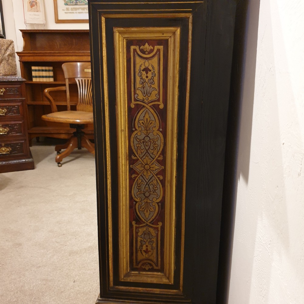 An ebonised open bookcase with gilded & faux boulle decoration View VI