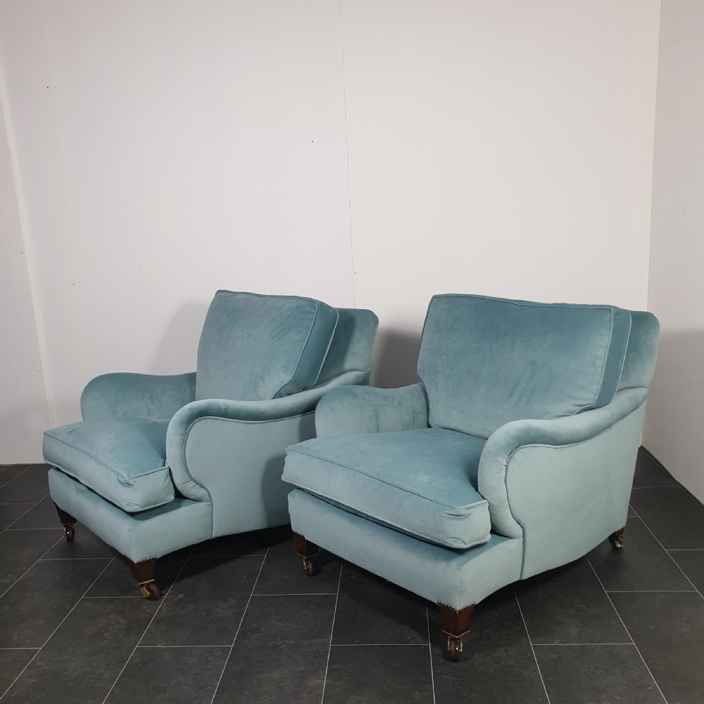 Pair of Howard style armchairs  View V