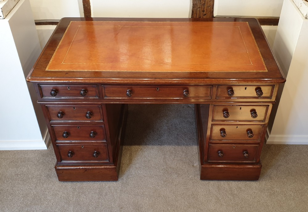 19th Century Mahogany Pedestal Desk  