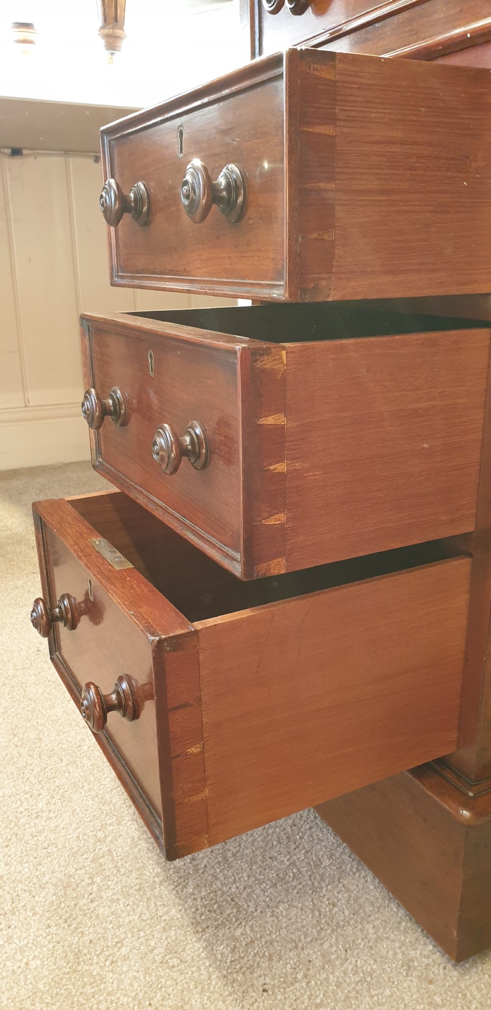 19th Century Mahogany Pedestal Desk   View VIII