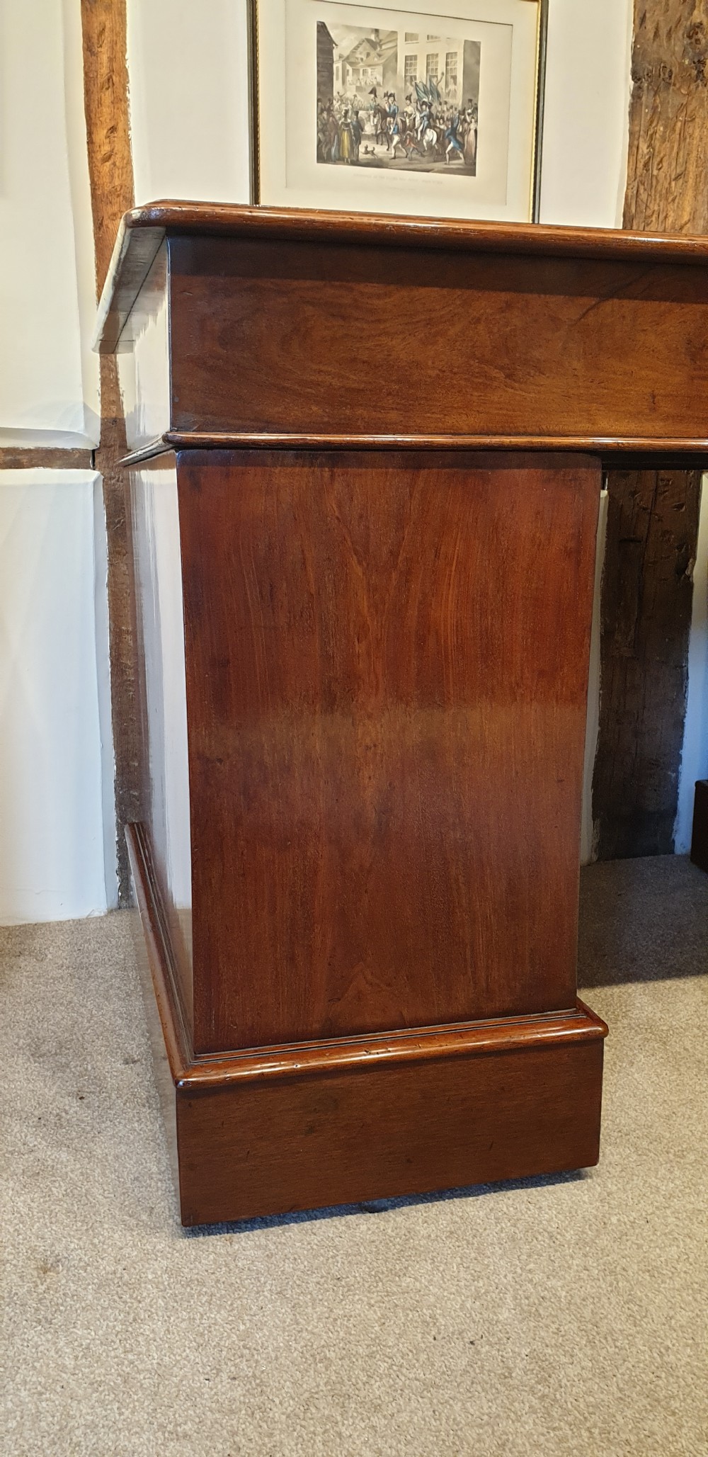 19th Century Mahogany Pedestal Desk   View X
