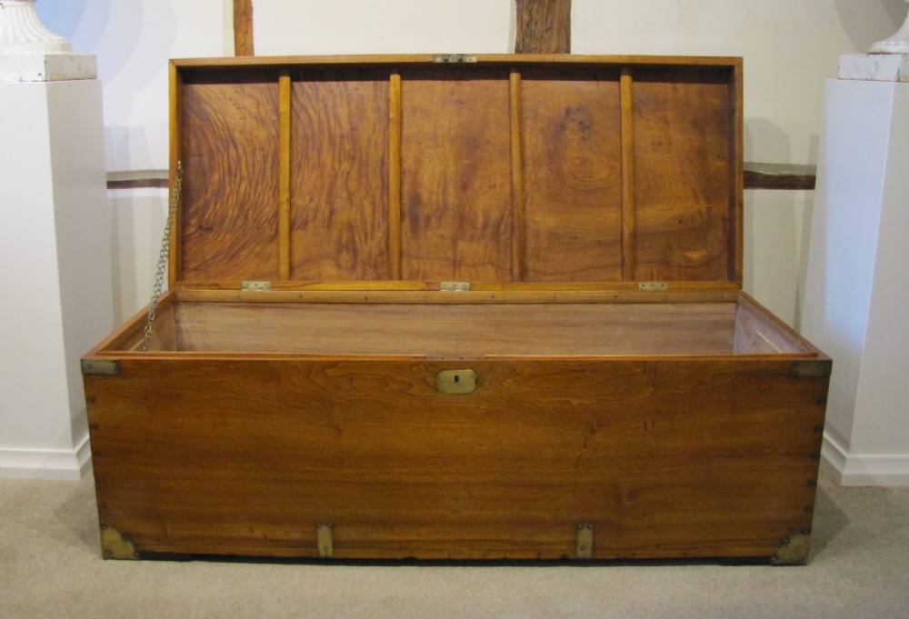 19th Century brass-bound camphor wood chest - a very large example originally owned by a family from New York.