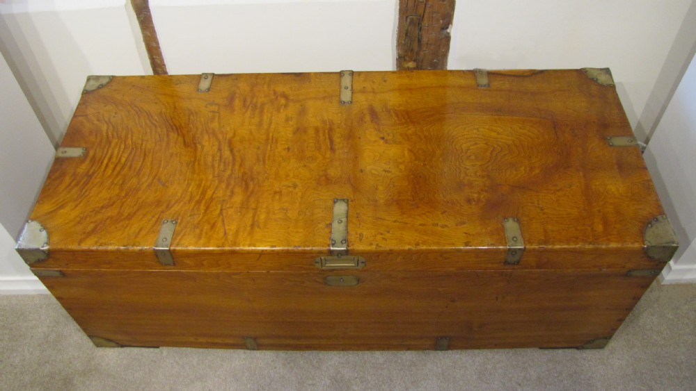 19th Century brass-bound camphor wood chest - a very large example originally owned by a family from New York. View IV