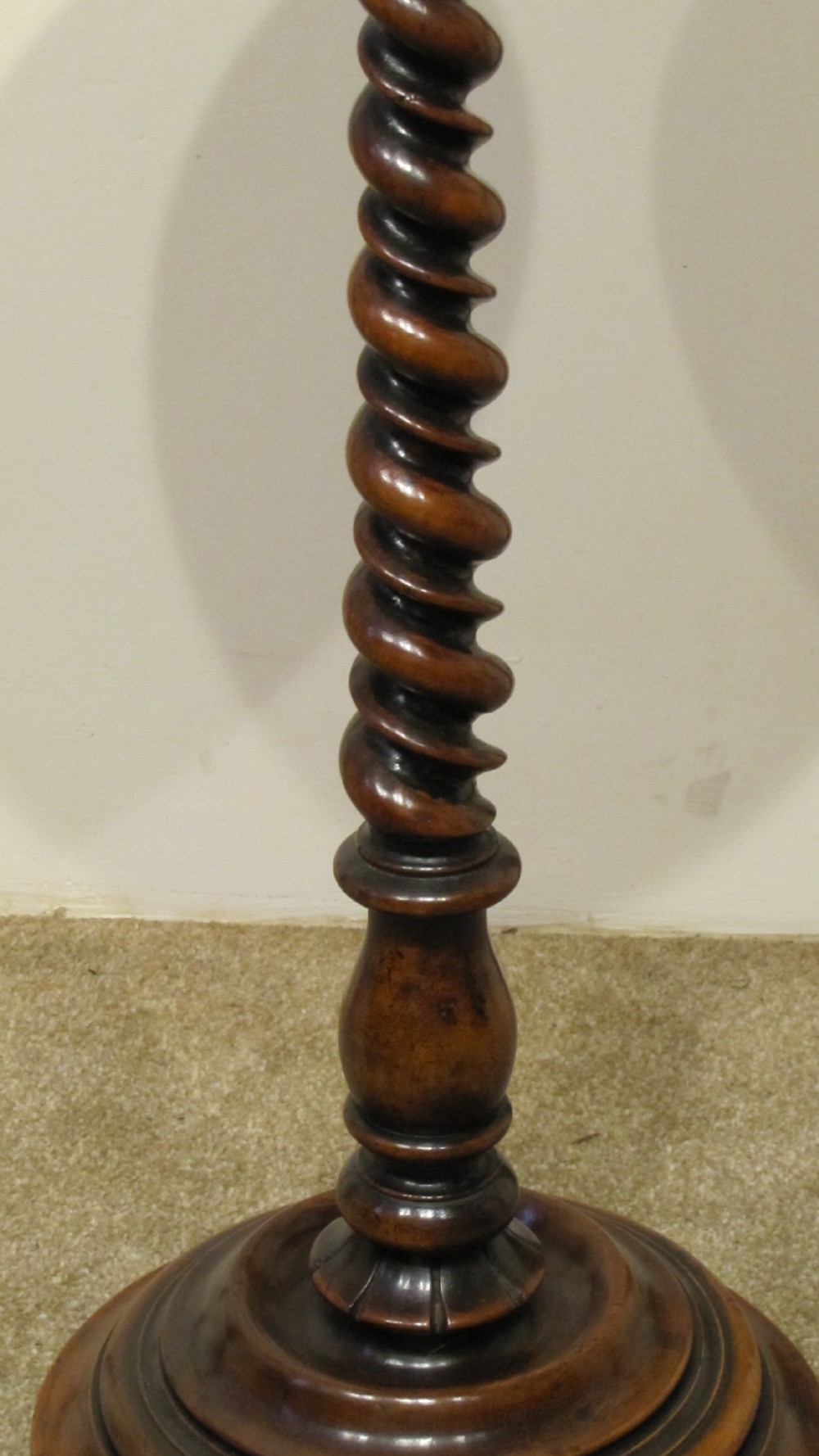 19th Century walnut wine table or candle stand  View II