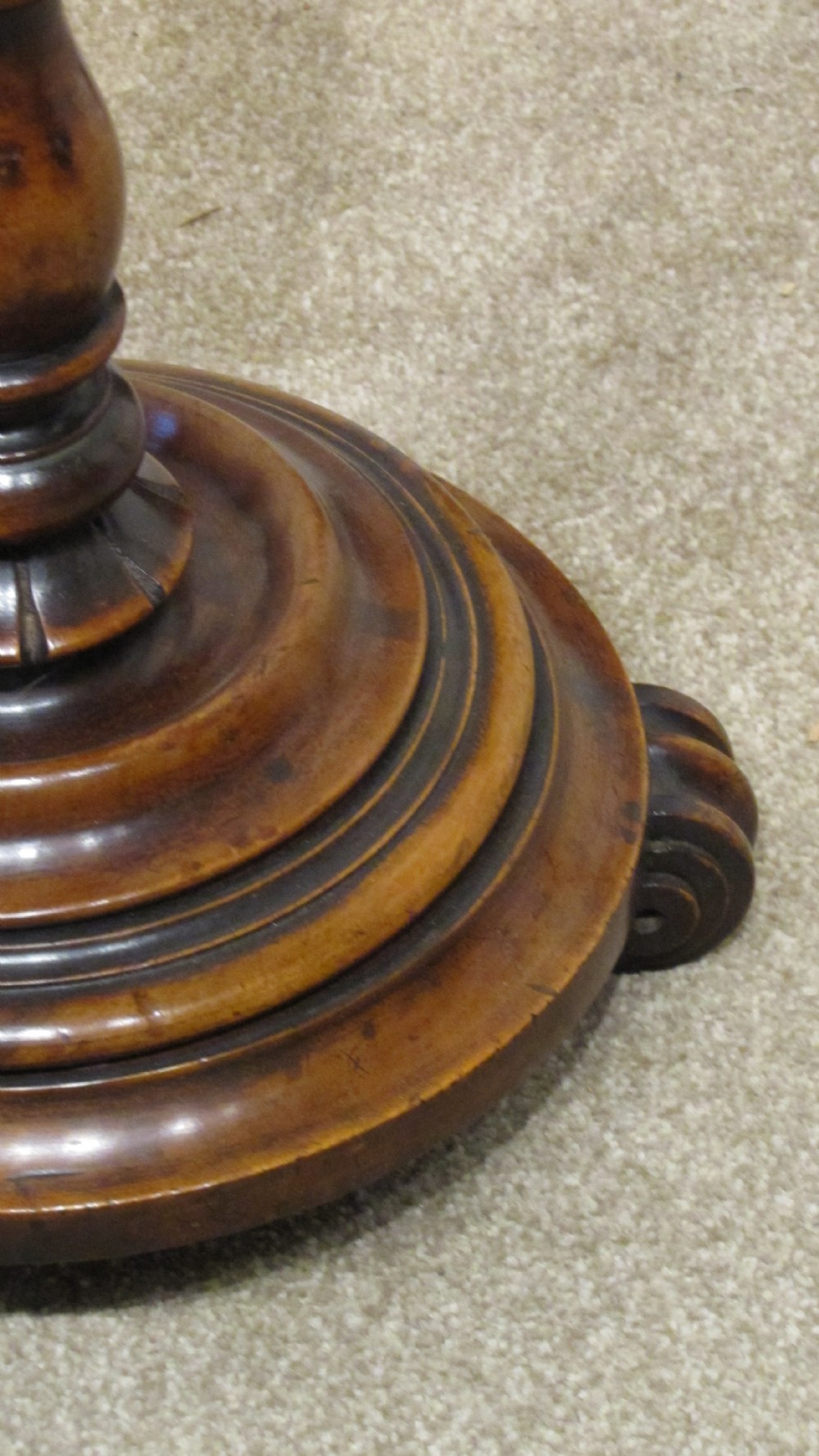 19th Century walnut wine table or candle stand  View IV
