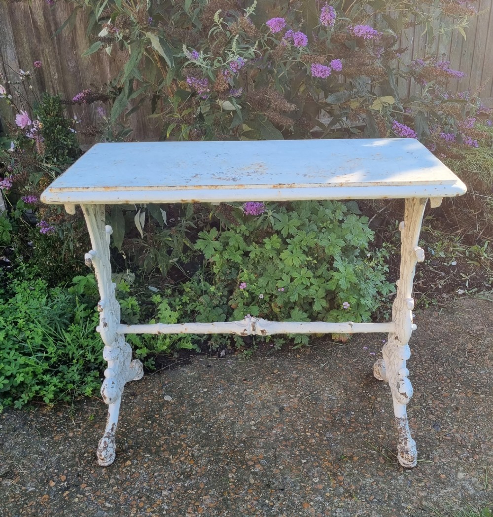 A Victorian cast iron conservatory stretcher table attributed to Coalbrookdale (Circa 1850) View V