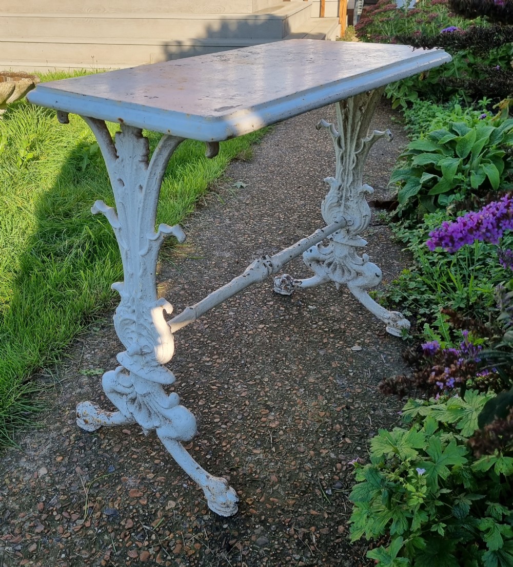 A Victorian cast iron conservatory stretcher table attributed to Coalbrookdale (Circa 1850) View VIII