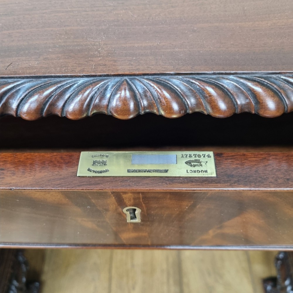 A fine antique mahogany pedestal desk in the manner of Thomas Chippendale View VIII