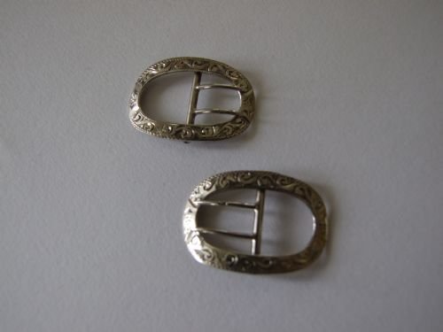 A Delightful Pair of Small Victorian Silver Buckles.