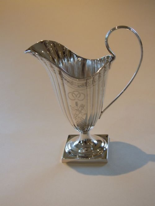 A Superior Quality Victorian Silver Helmet Jug.