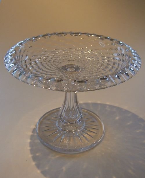 A Magnificent Victorian Honeycombe Moulded Glass Tazza.