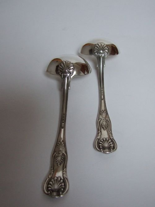 fig 1. A splendid pair of Victorian silver ladles in Kings pattern.
