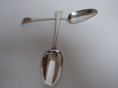 fig 1. A rare pair of early George III silver serving spoons.
