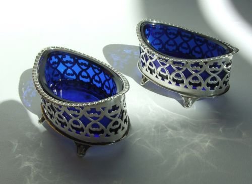 Superb Pair of Edwardian Silver Boat Salts.