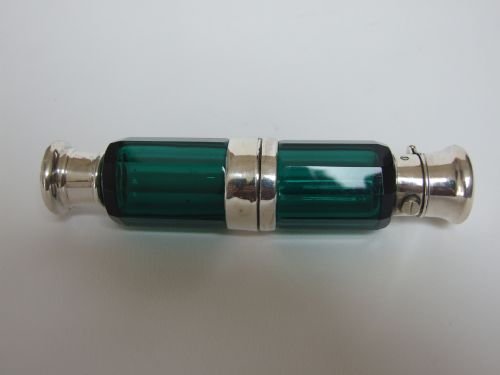 A Superb Silver Mounted 'Opera Glass' Double Ended Perfume Bottle.