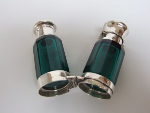 fig 1. A superb silver mounted 'opera glass' double ended perfume bottle.