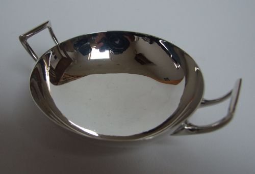 An Attractive Art Nouveau Silver Quaiche/wine Taster.
