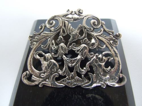 fig 1. Attractive Edwardian silver and ebony desk clip.