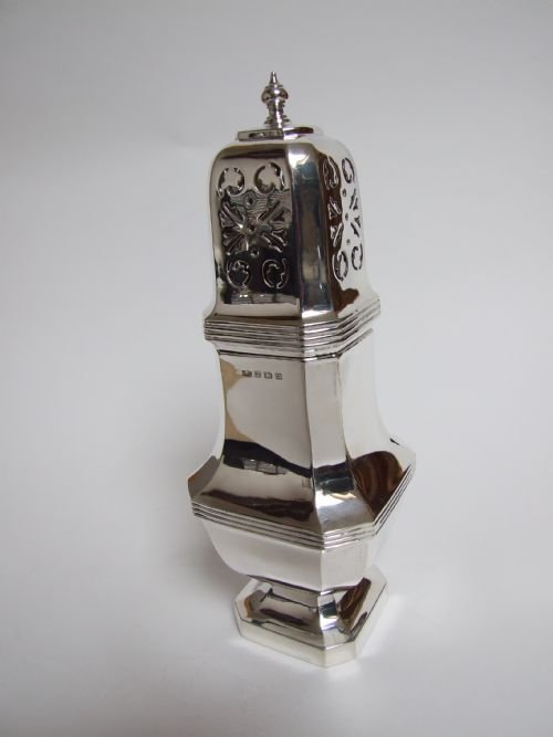 A Large and Stylish Art Deco Silver Sugar Sifter.