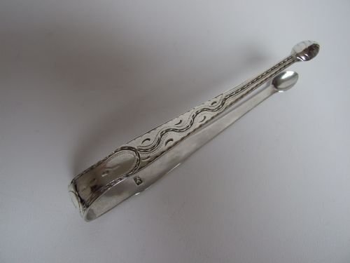 A Rare Pair of 18th Century Exeter Silver Tongs.