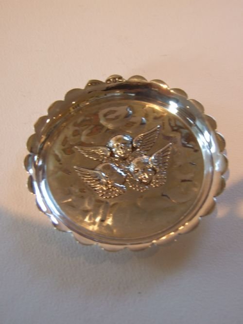 Victorian Silver Cherub Trinket Dish.