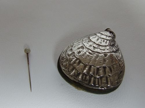 A Rare Silver 'Oyster Shell' Pincushion.