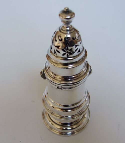 fig 1. A good hallmarked silver bayonet fitting pepper caster.