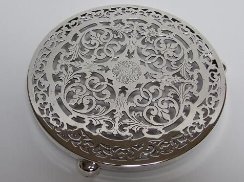 A Delightful Late Victorian Silver Plated Teapot Stand or Bottle Coaster.