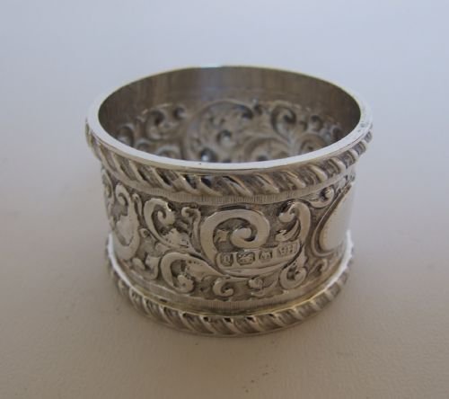 A Stunning Quality Victorian Silver Napkin Ring.