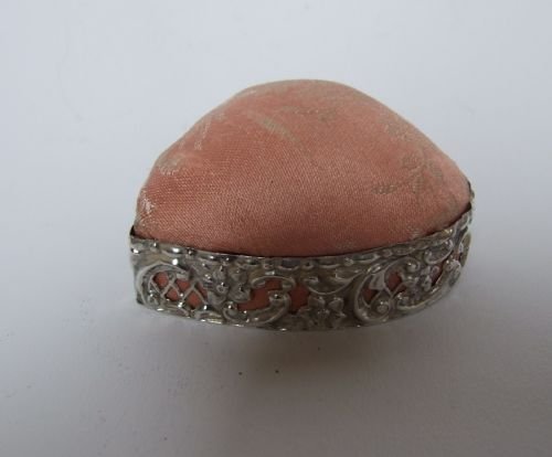 A Chester Silver Heart Shaped Pincushion.