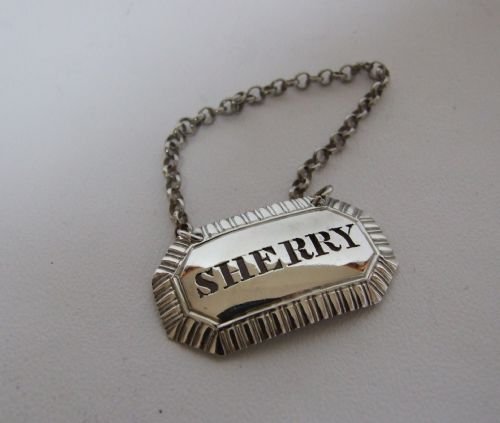 A Good George IV Silver Sherry Decanter Label.