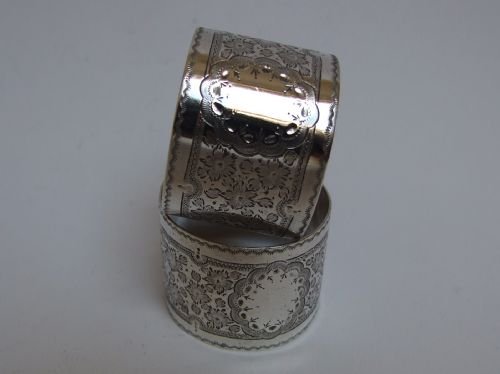 A Good Pair of Victorian Silver Napkin Rings.
