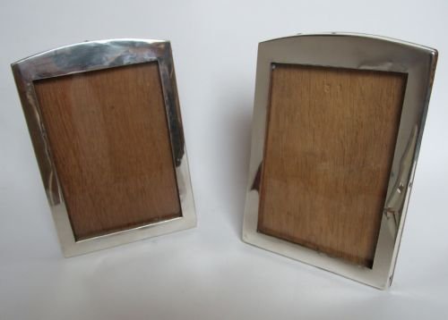 A Useful Pair of Silver Easel Back Photo Frames.