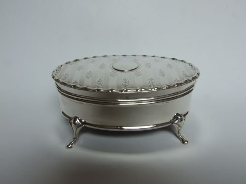 A Gorgeous Oval Silver Trinket Box.