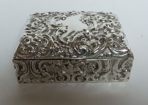 A Rare Edwardian Silver Double Set Miniature Patience Box.