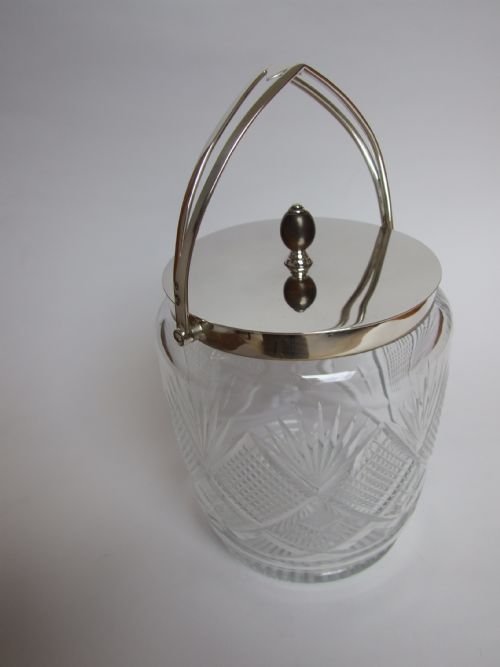 fig 1. An imposing silver mounted biscuit barrel.