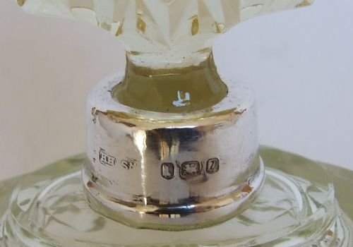 fig 1. A gorgeous Art Deco silver mounted cologne bottle.