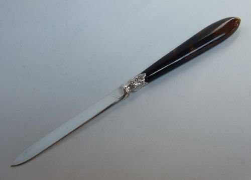 A Stunning Victorian Silver and Tortoiseshell Letter Opener.