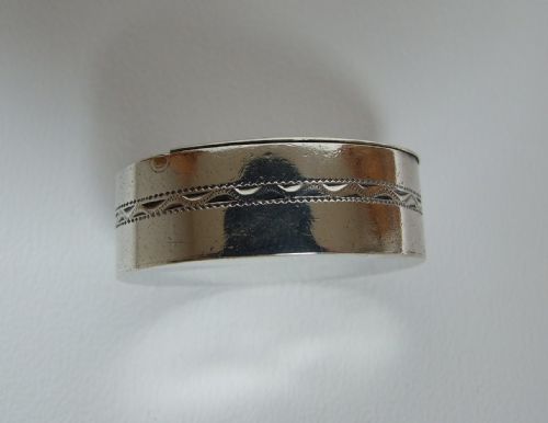 fig 1. An 18th Century Bright Cut silver patchbox by Samuel Penbeton.