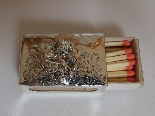 A Delightful Art Nouveau Silver Matchbox Holder.