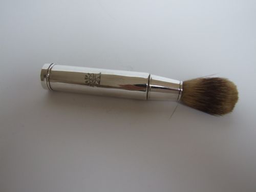 fig 1. A rare Edwardian silver travelling shaving brush. Chester Assay Office.