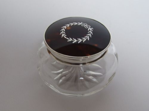 A Gorgeous Silver & Tortoiseshell Trinket Pot.